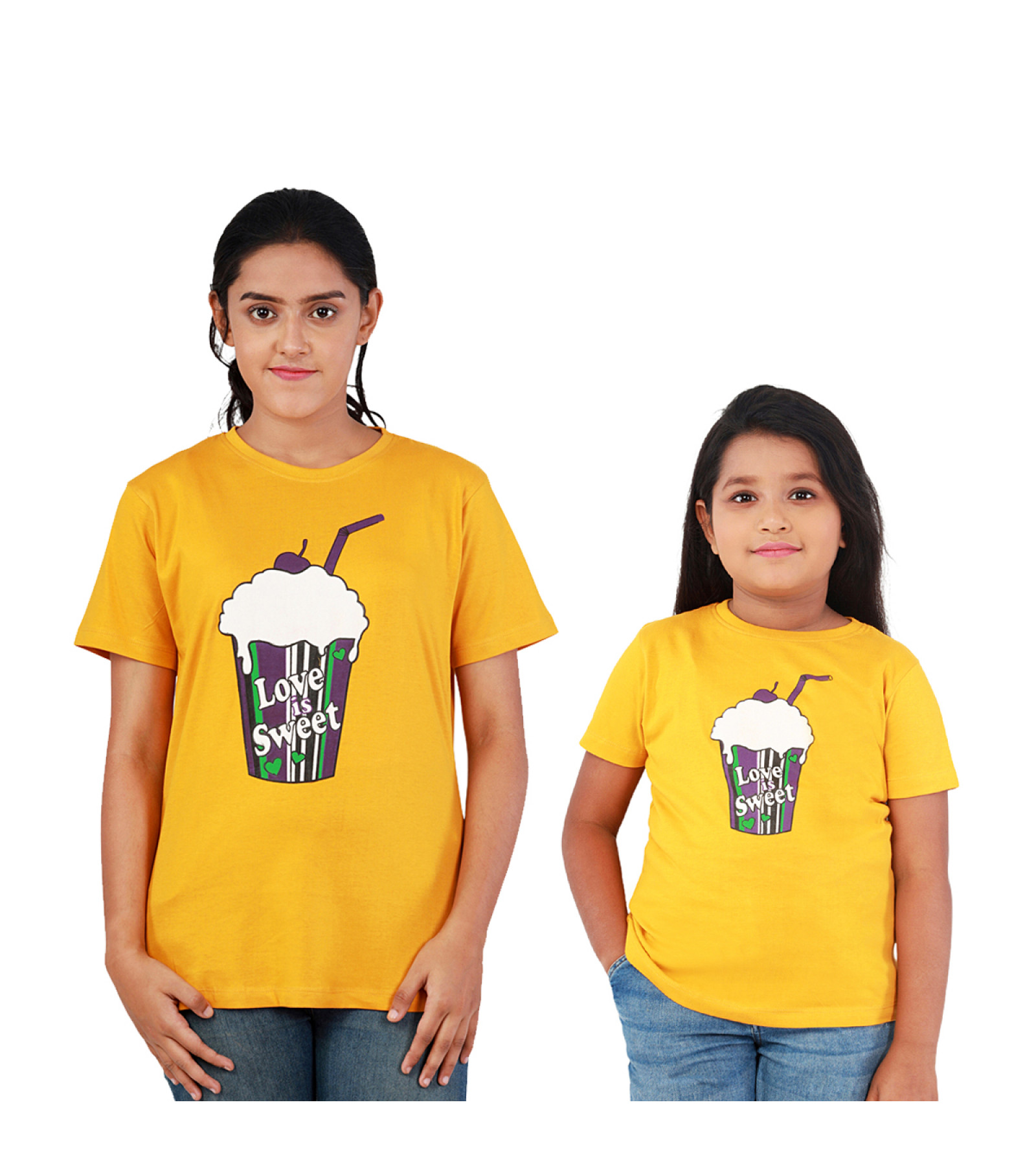 Mother and Daughter Combo of Cotton t-shirt